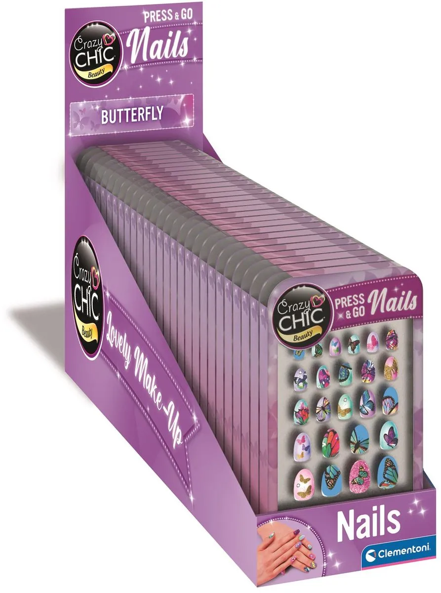 Clementoni Cazy Chic Press & Go Nails Kunstnagels Butterfly