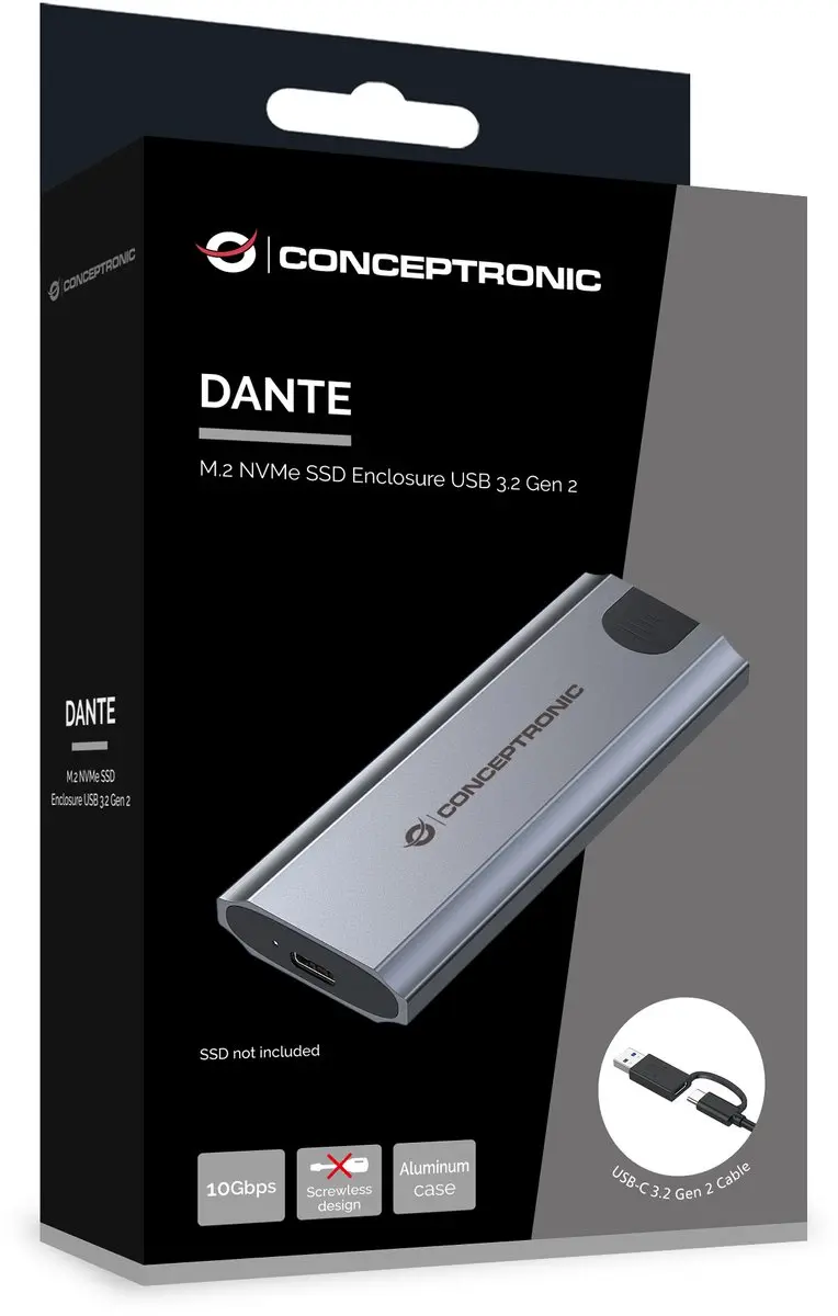 Conceptronic DANTE05G M.2 SSD-Behuizing - Grijs