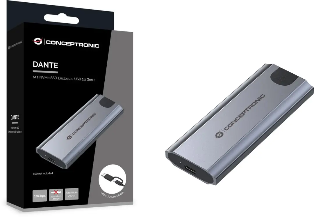 Conceptronic DANTE05G M.2 SSD-Behuizing - Grijs