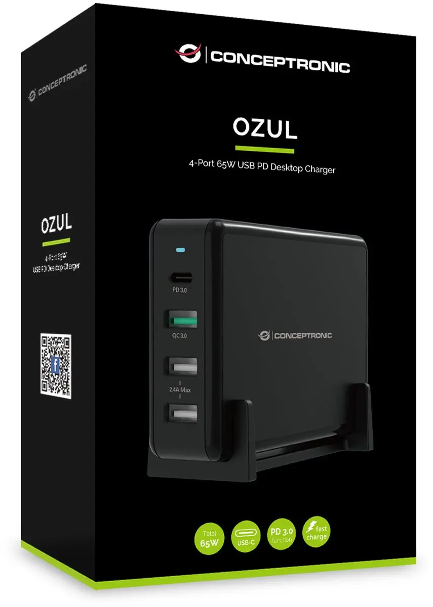 Conceptronic OZUL01B Universele Oplader - Zwart - afbeelding 6 van 6