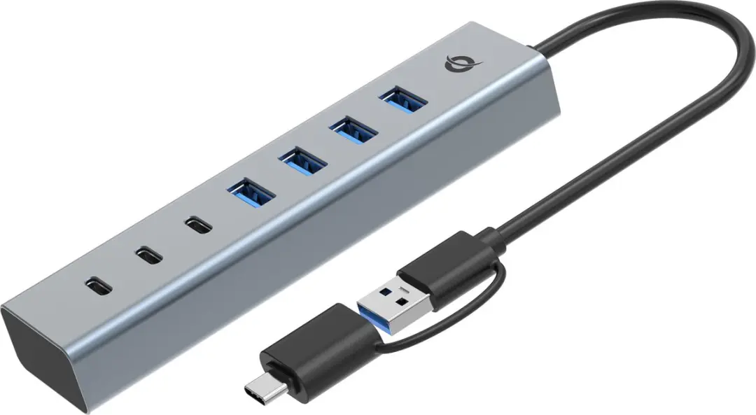 Conceptronic HUBBIES20GP USB Hub 7 Poorten - Grijs