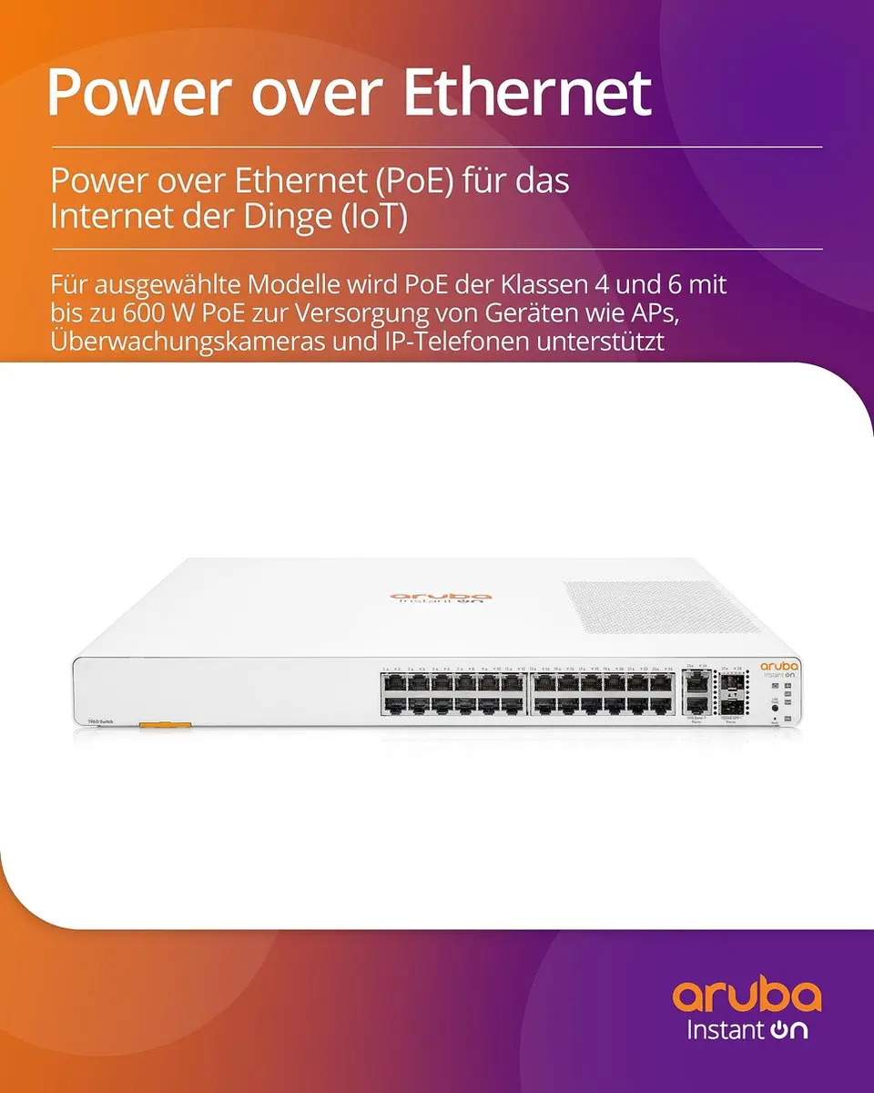 HPE JL807A Switch - 24x PoE 128Gbps Wit - afbeelding 6 van 6