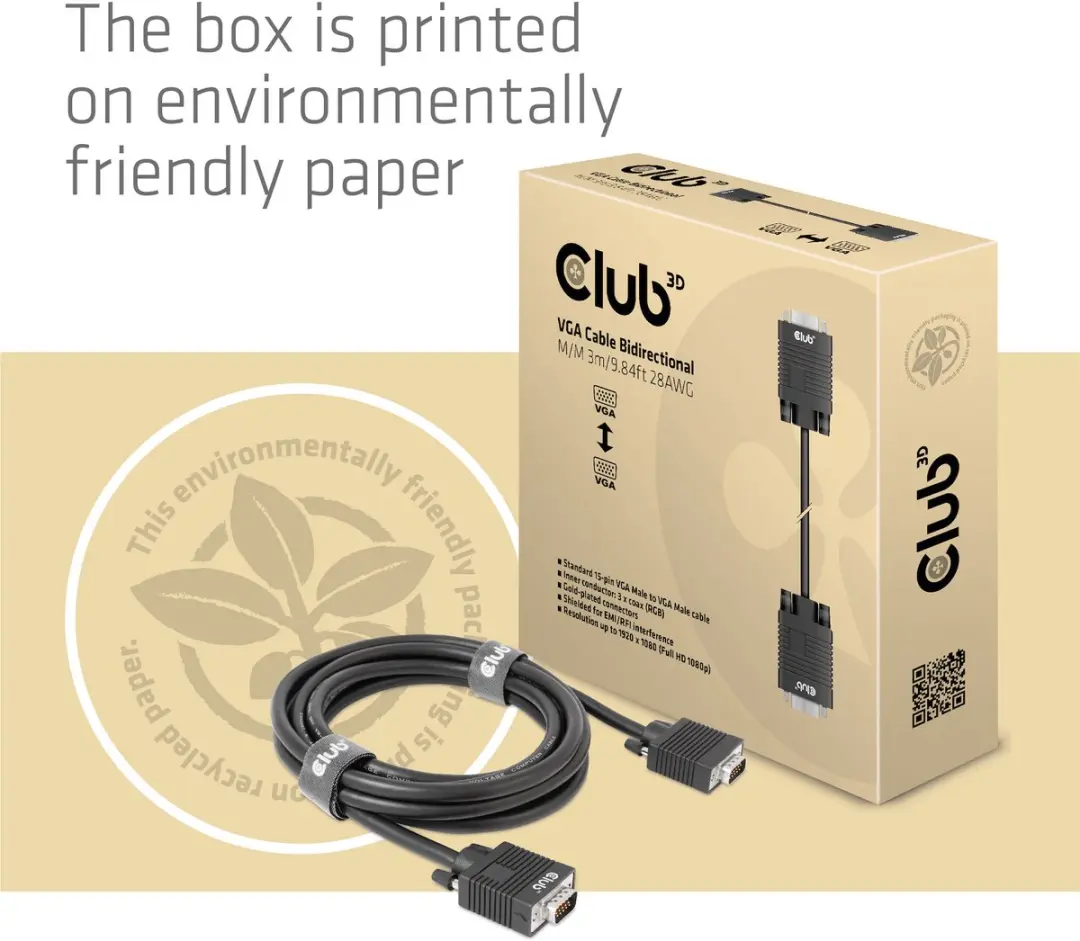 Club 3D VGA-kabel CAC-1703 - 3m - Zwart