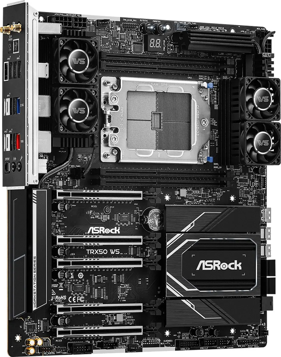 ASRock TRX50 WS sTR5 Moederbord - 4x DDR5, 2x Ethernet