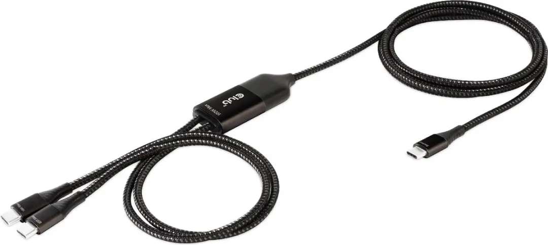 Club3D CAC-1527 USB Type-C Y-laderkabel 100W - 1.83m - Zwart - afbeelding 6 van 6