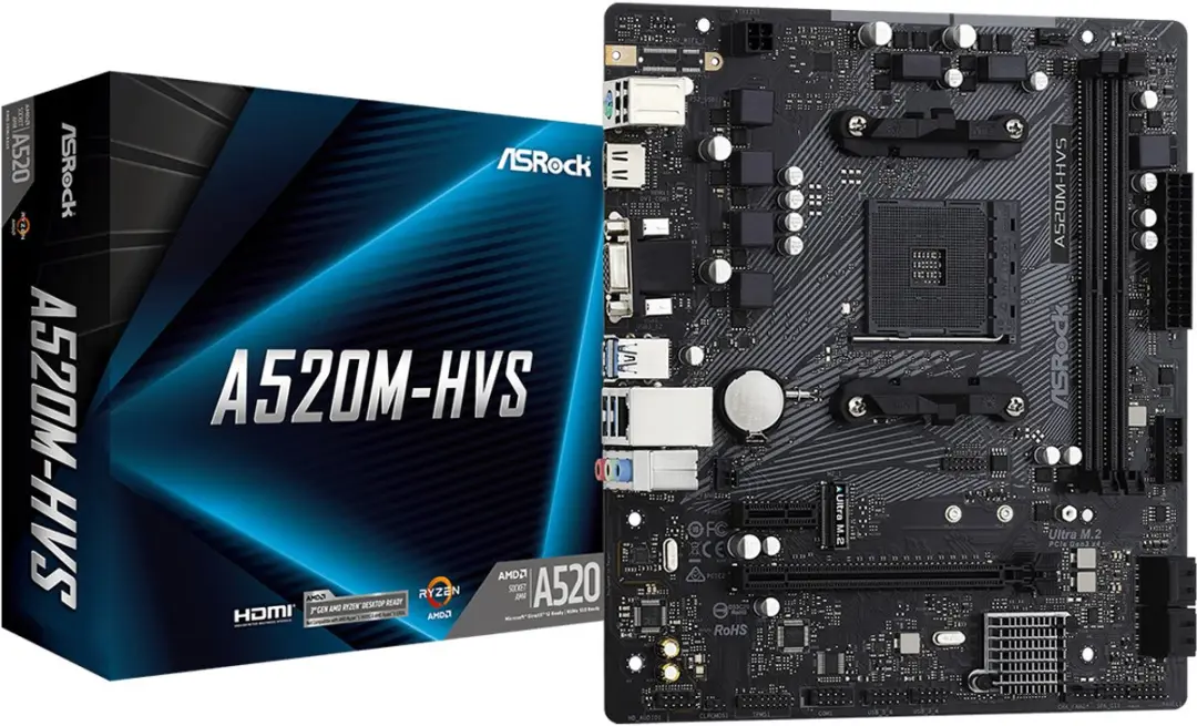 ASRock A520M-HVS Moederbord