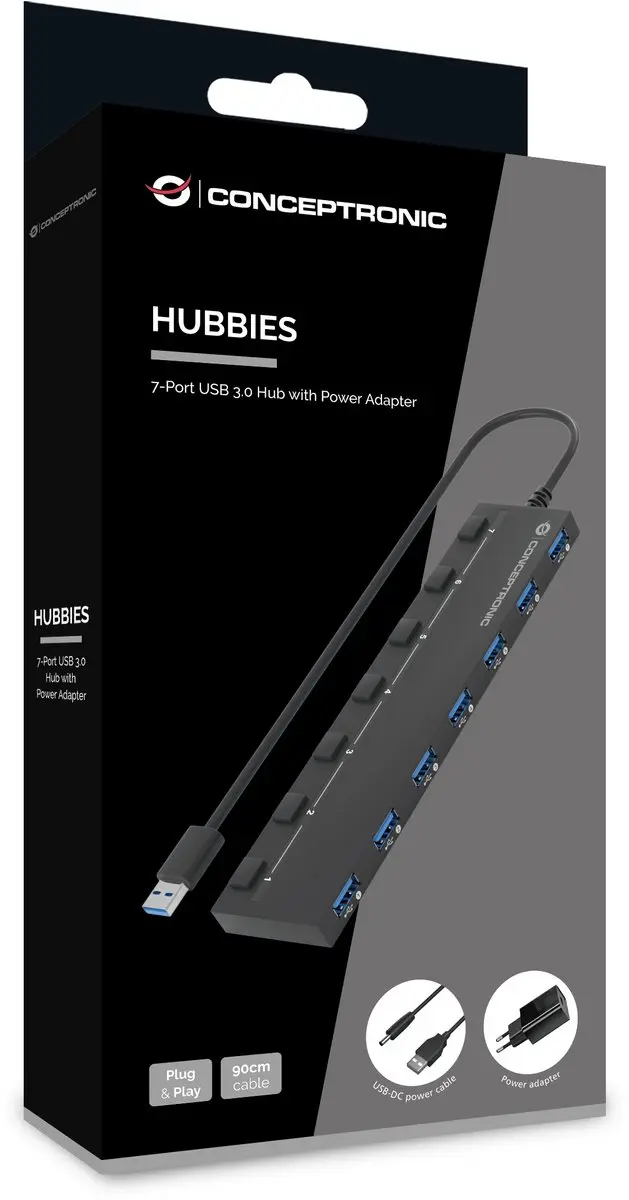 Conceptronic HUBBIES19BP USB 3.2 Hub
