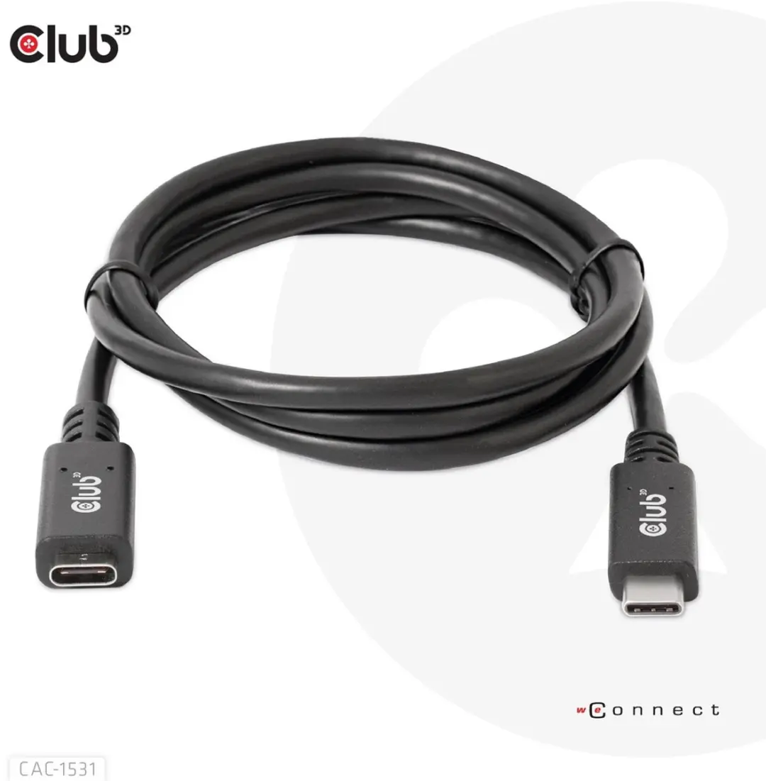 Club3D CAC-1531 USB-C Kabel 1m - Zwart