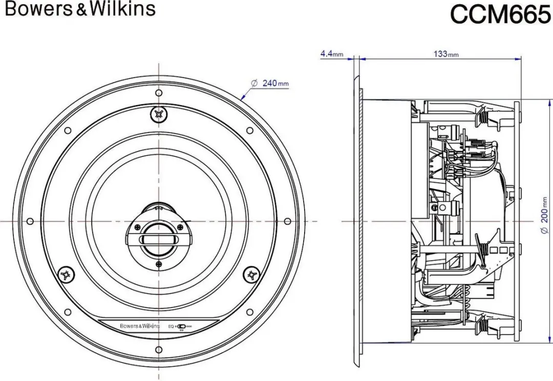 Bowers & Wilkins CCM665 Inbouwluidspreker - Wit