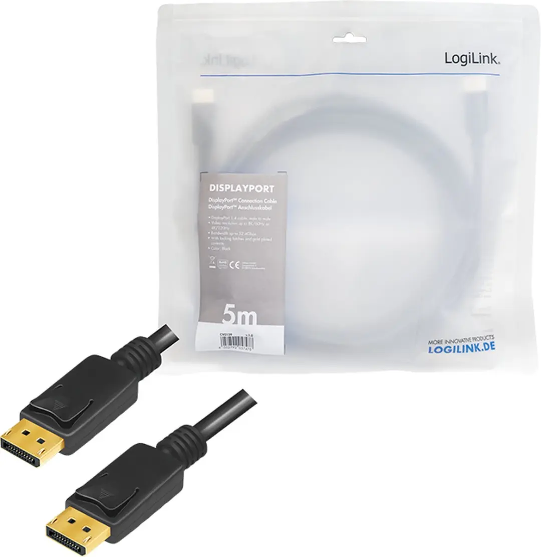 Logilink DisplayPort Kabel CV0139 - 5m - Zwart