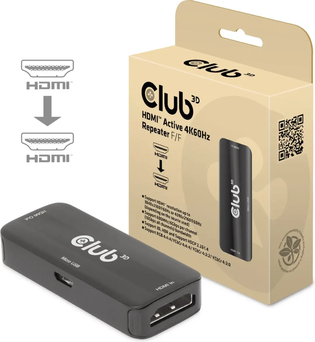 Club3D CAC-1307 HDMI Repeater 4K60Hz