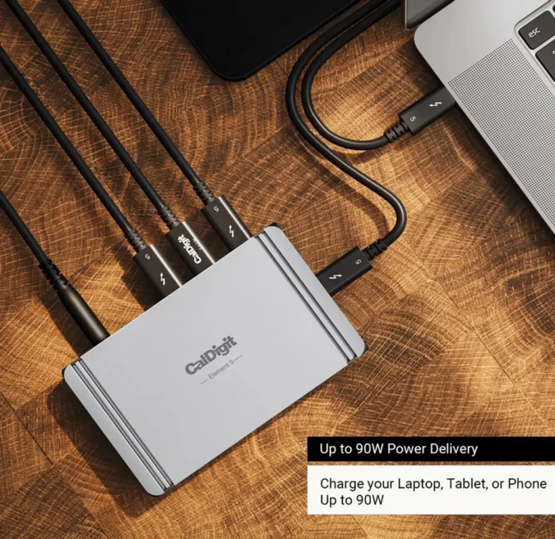 CalDigit Thunderbolt 5 Element TBT5-Element5-EU-AMZ Hub - 3x DisplayPort - 90W