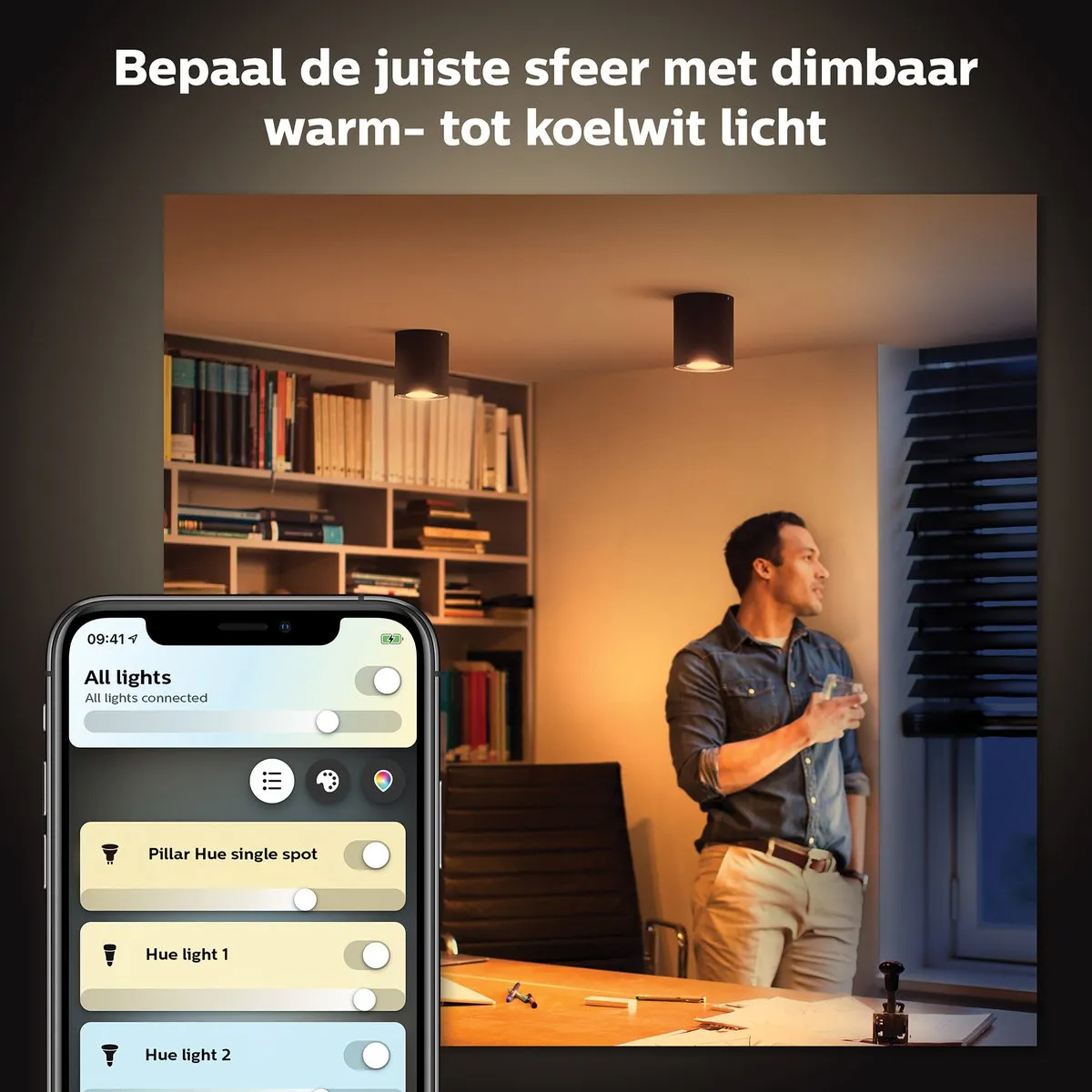 Philips Hue Pillar Opbouwspot GU10 - Zwart