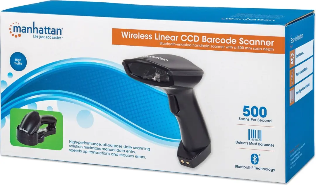 Manhattan 178495 USB-Kit Barcode Scanner - Zwart