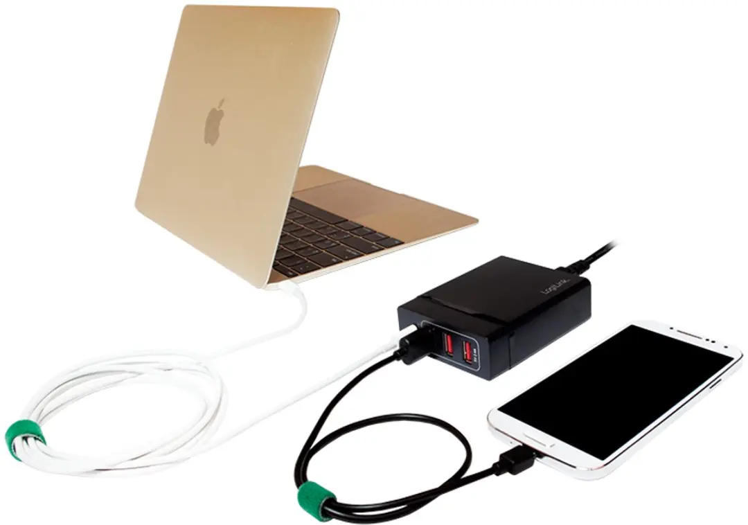 Logilink PA0122 USB Oplader 10200mA - 4x USB-A 1x USB-C Zwart