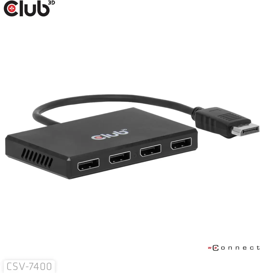 CLUB3D CSV-7400 Quad DisplayPort Hub - 4x DisplayPort