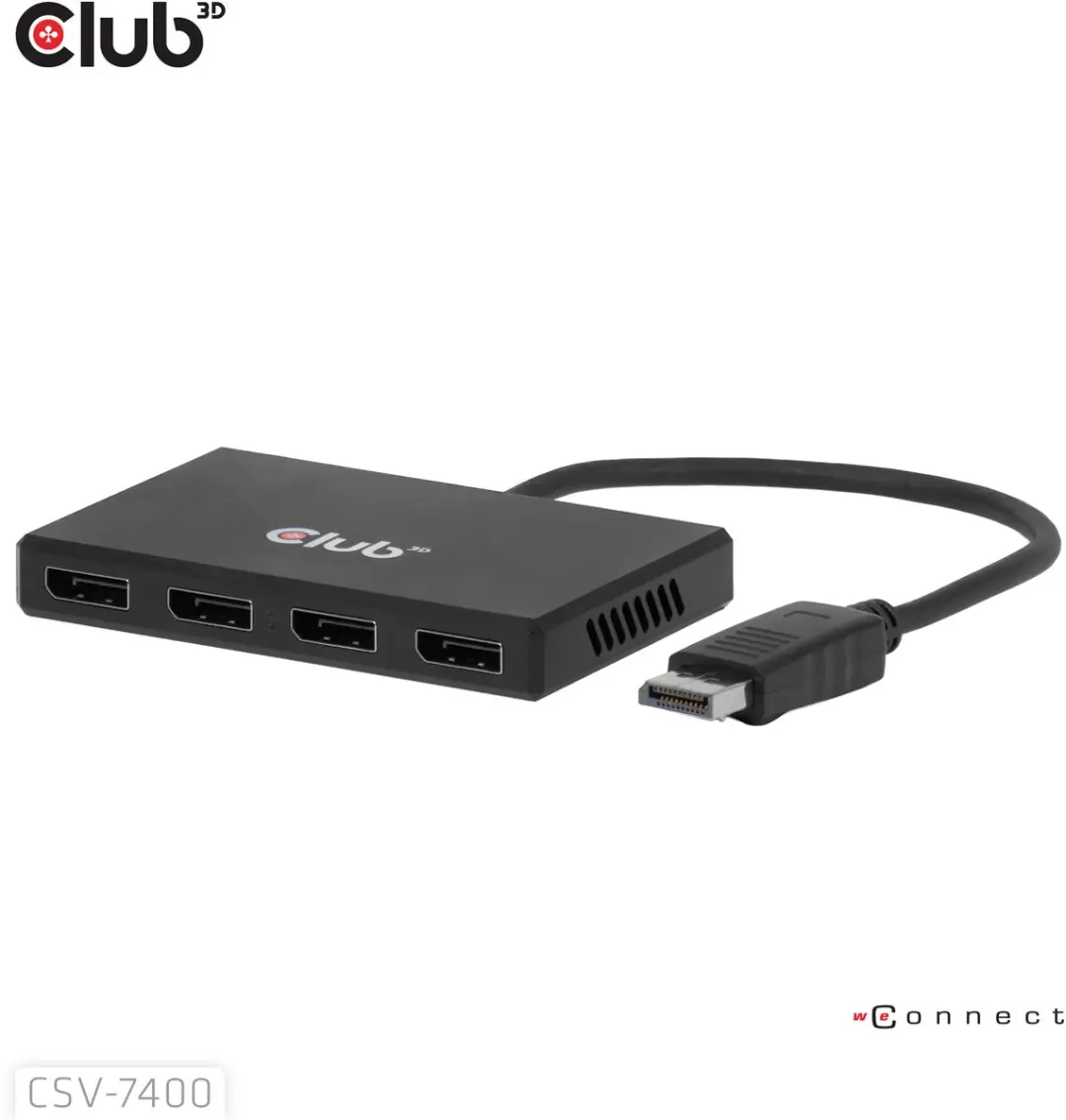 CLUB3D CSV-7400 Quad DisplayPort Hub - 4x DisplayPort - afbeelding 6 van 6