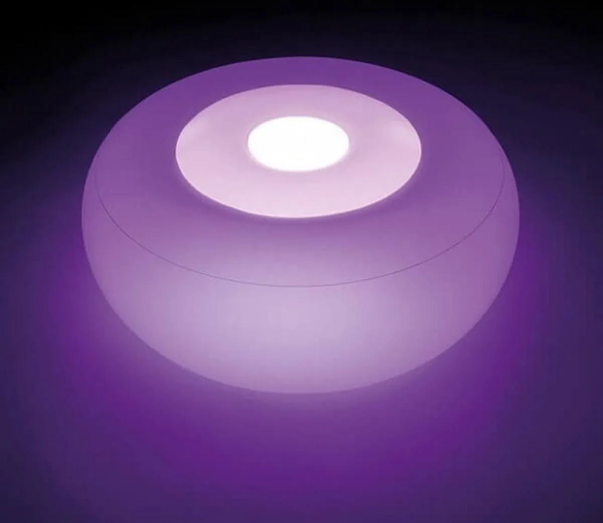 Intex 68697 Opblaasbare LED-Verlichting Poef 33x86cm - Wit