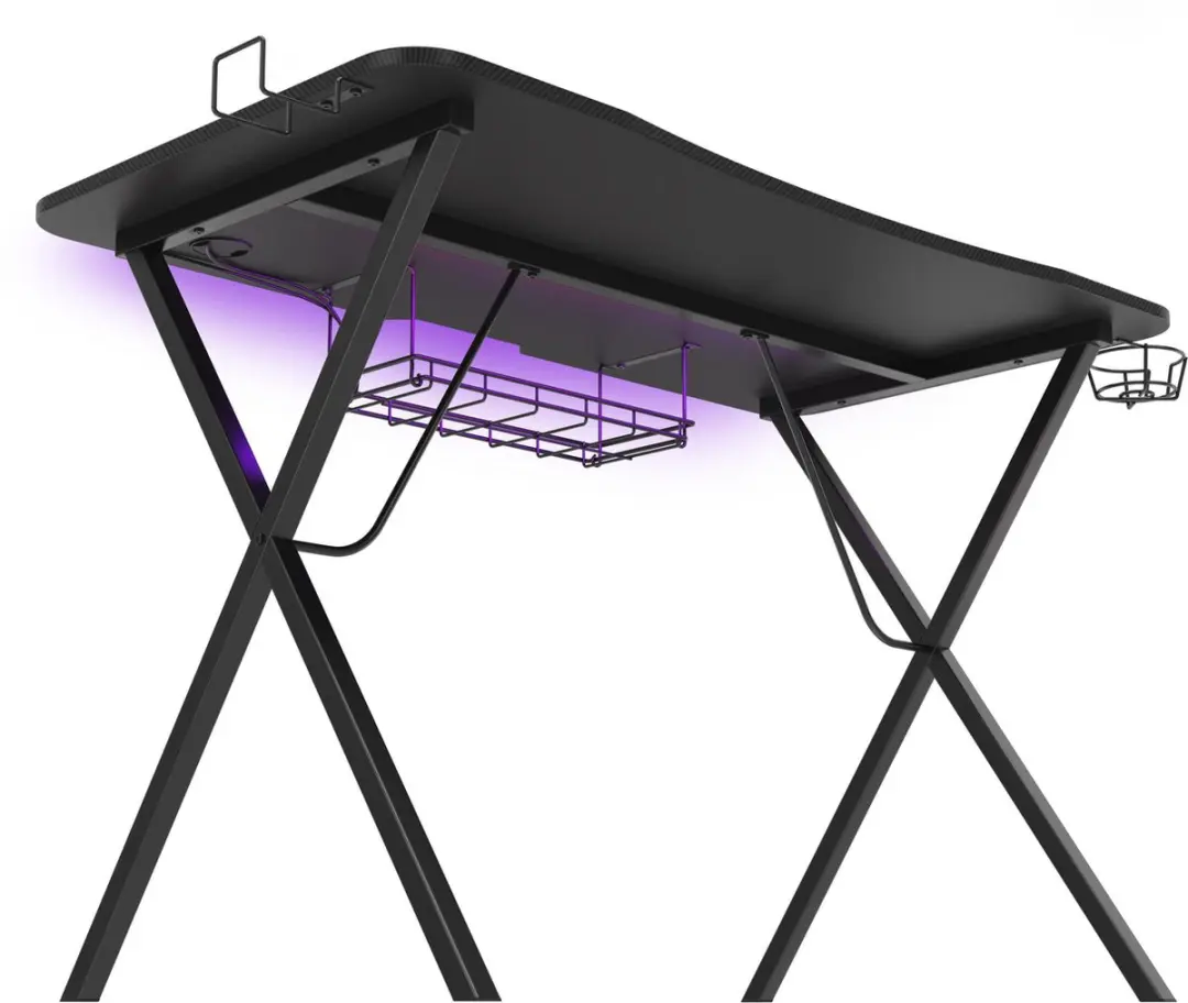 Genesis Holm 200 Carbon Gaming Bureau 60x113cm - RGB LED & USB Hub