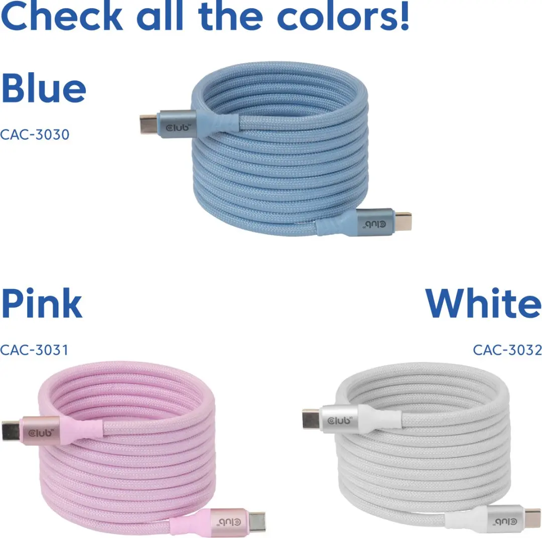 Club 3D USB-C Magnetic-Coil 240W CAC-3030 - Blauw