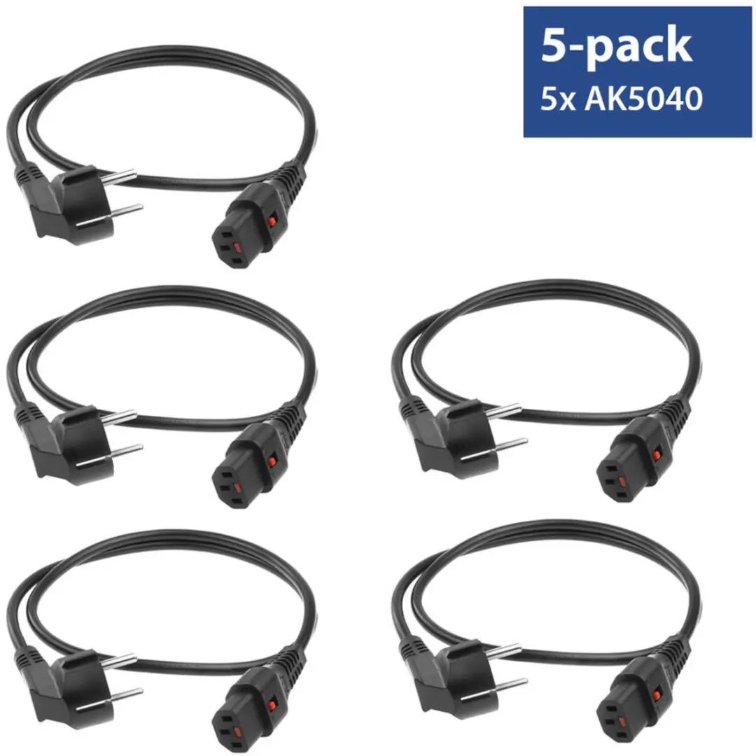 ACT AK5323 Netsnoer C13 haaks - 2m - 5 Stuks
