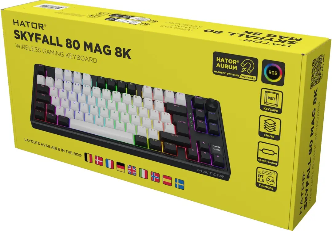 HATOR Skyfall 80 MAG Ultima 8K Toetsenbord - HTK3880EU - Magnetische Lineaire Switches - ISO Multilingual