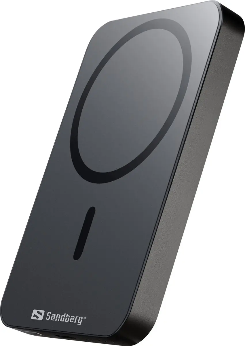 Sandberg Magnet Wireless Powerbank 5000 ALU 20W - Zwart
