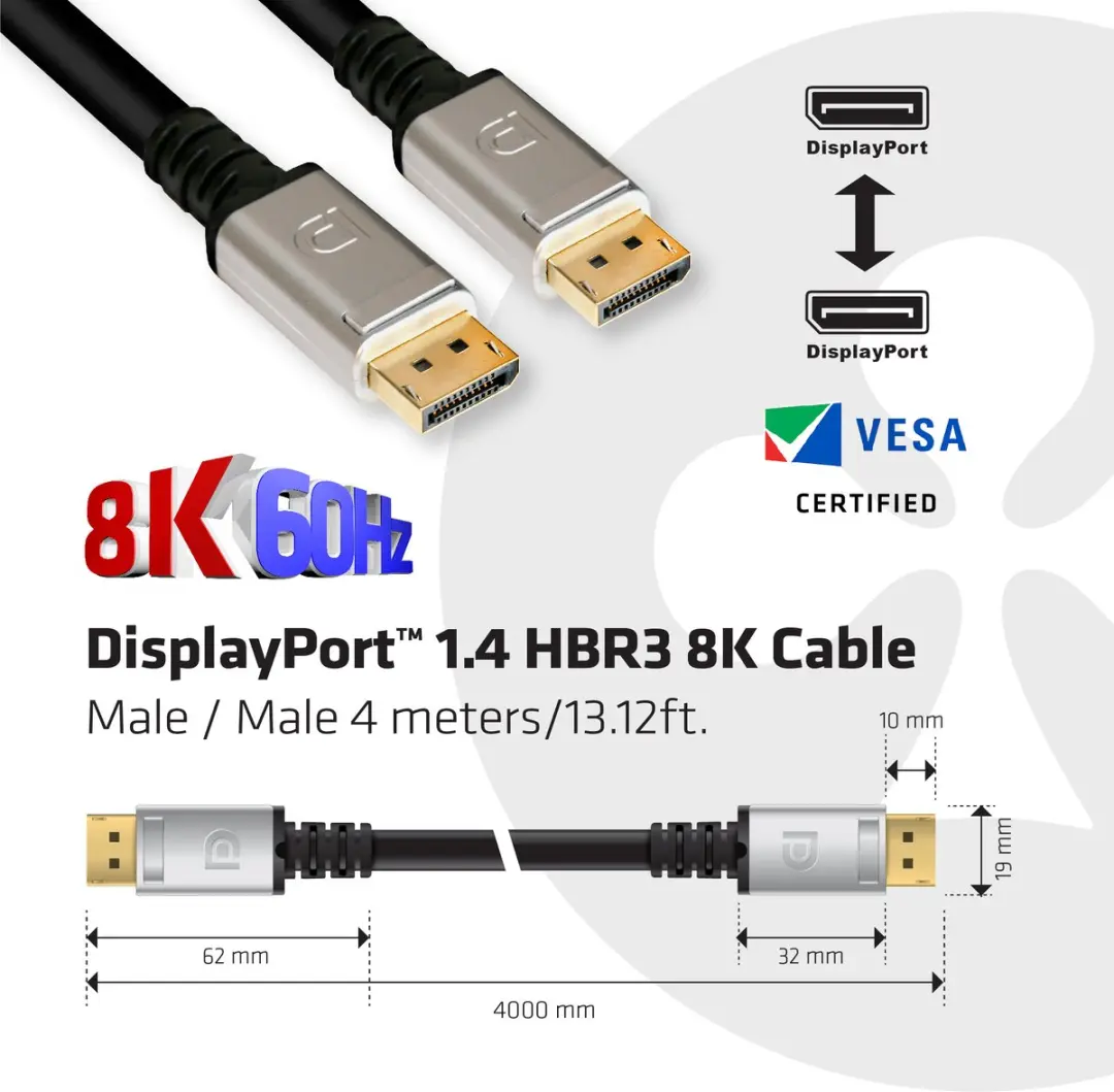Club 3D DisplayPort 1.4 Kabel 8K 4m - CAC-1069