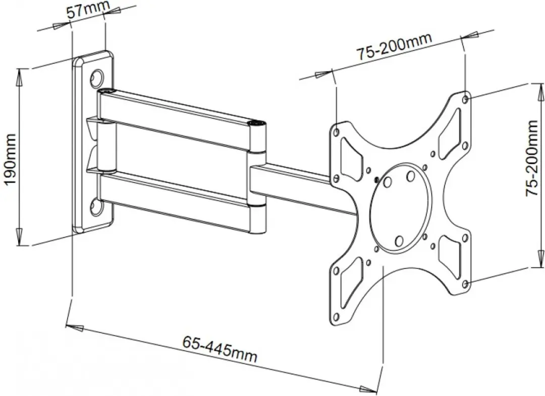 Techly ICA-LCD 2903BICOL TV-Bevestiging 37" - VESA 100x100mm - Wit/Zwart