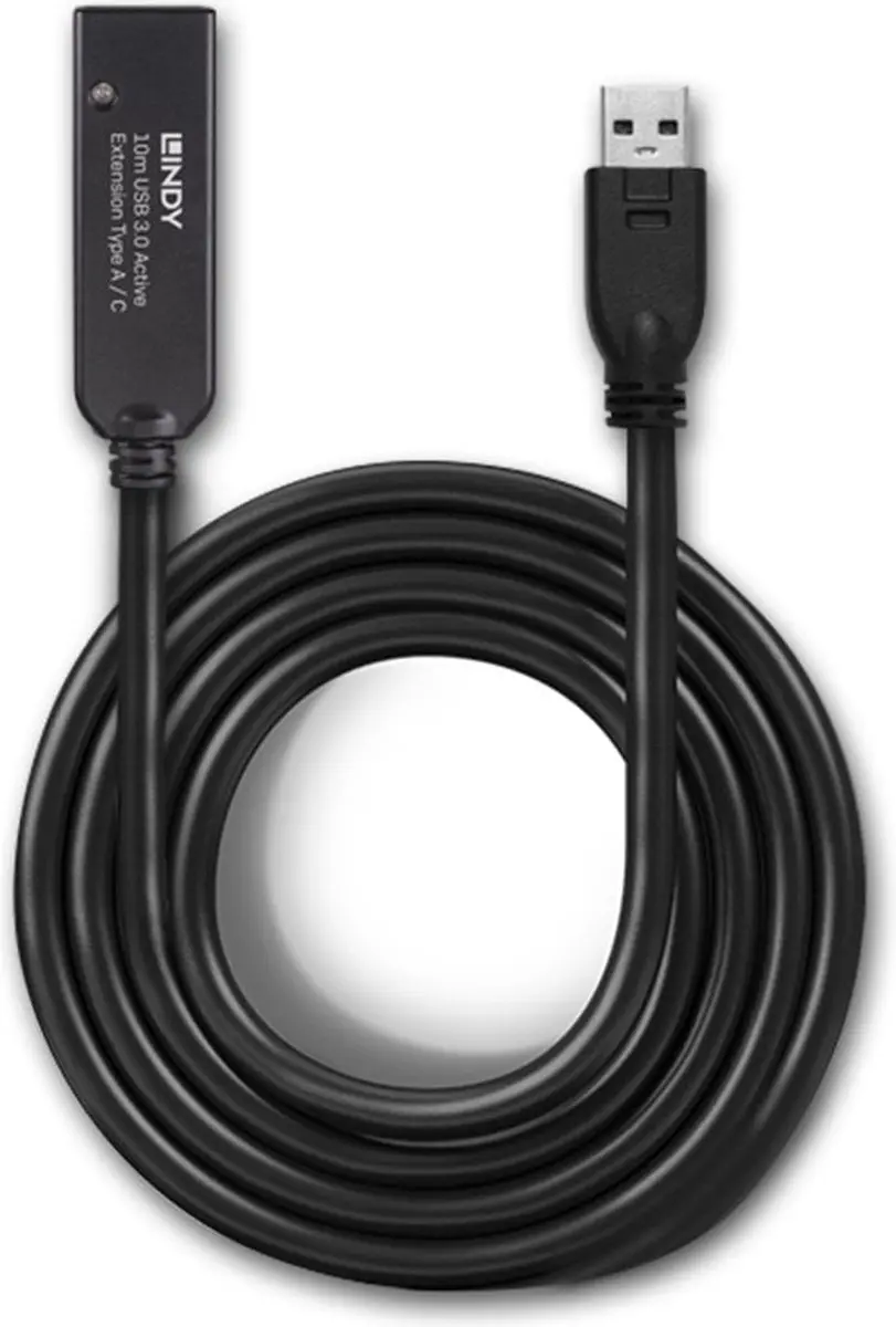 Lindy USB 3.2 Gen1 USB-A naar USB-C Kabel 10m - Zwart