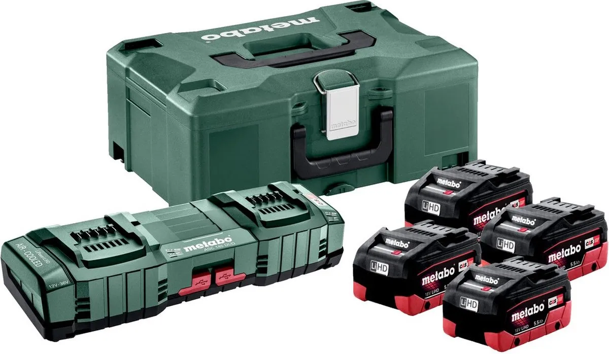 Metabo 685180000 Basisset - 4x LiHD 18V 5,5Ah + ASC 145 DUO Oplader