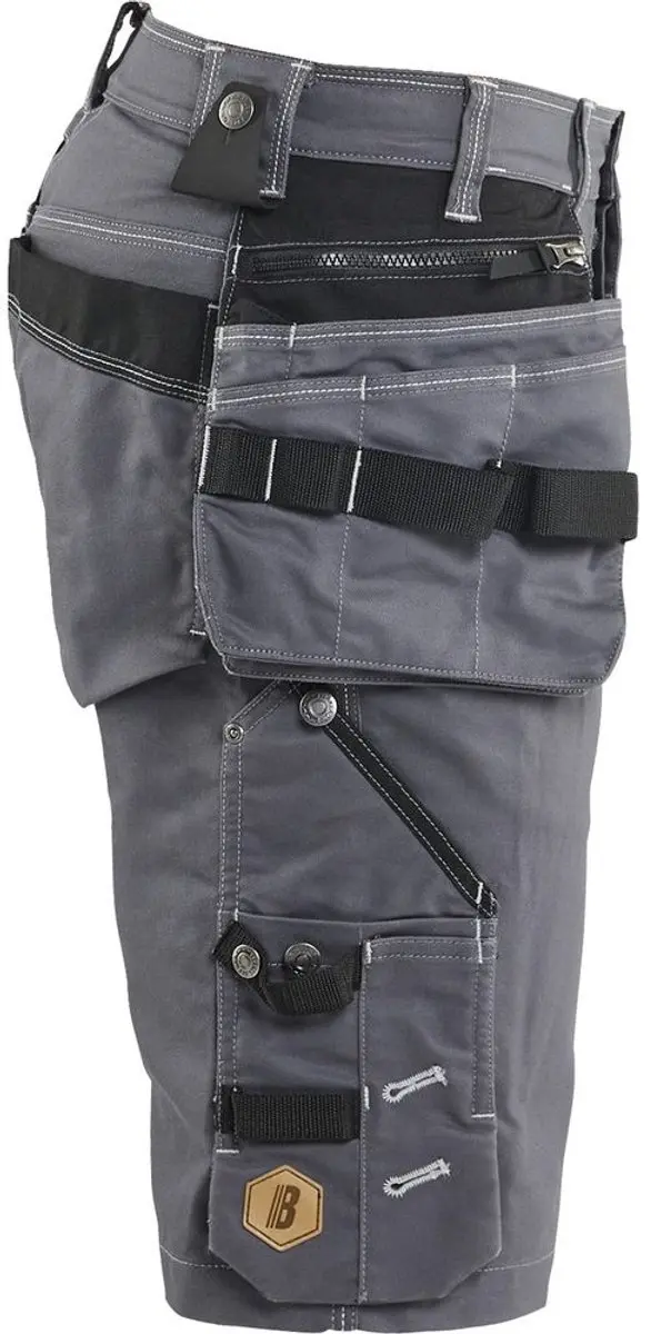 Blåkläder Short Denim Stretch X1900 Werkbroek - Medium Grijs/Zwart