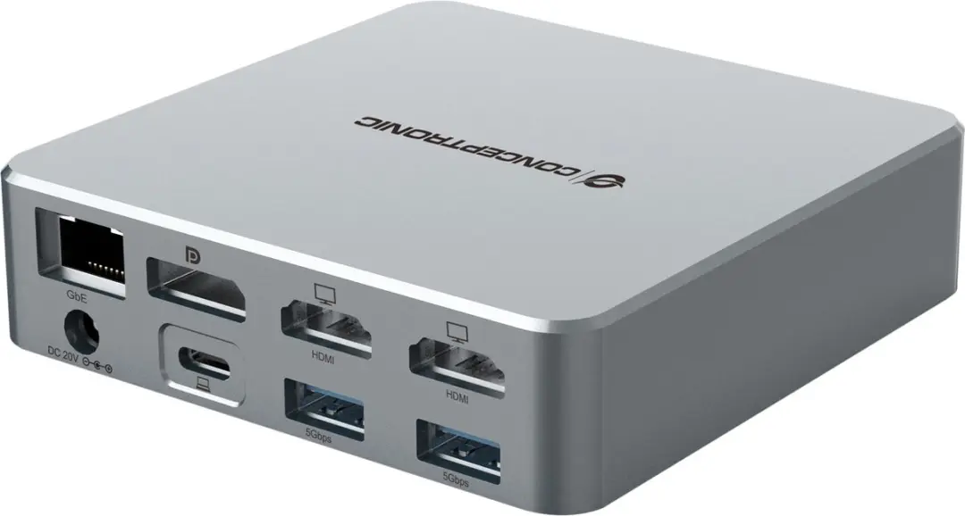 Conceptronic DONN25G Laptopdock - USB 3.2 Gen 2 - Zilver