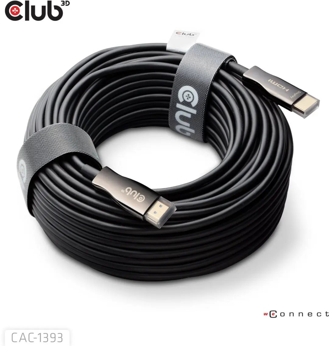 Club3D HDMI Hybrid AOC Kabel CAC-1393 50m - Zwart
