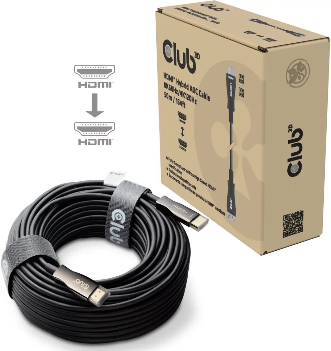 Club3D HDMI Hybrid AOC Kabel CAC-1393 50m