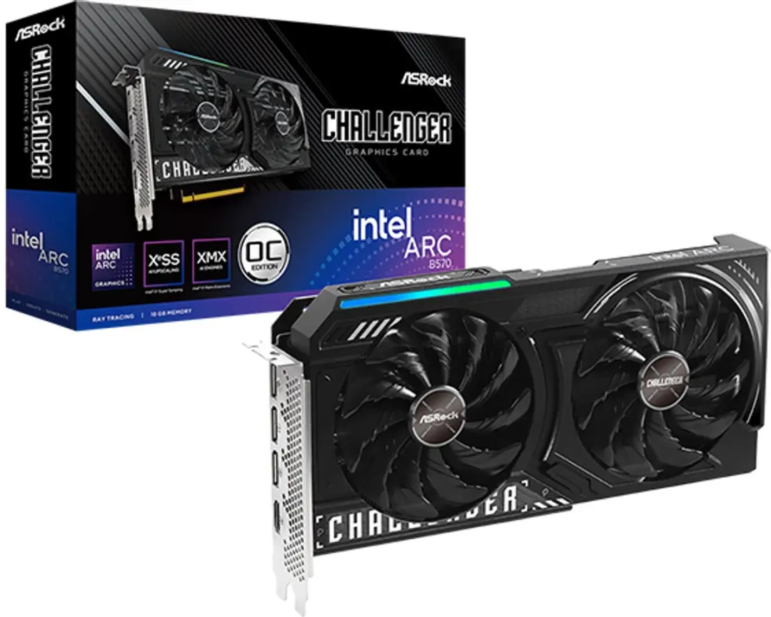 ASRock Intel Arc B570 Challenger Videokaart 10GB - Zwart