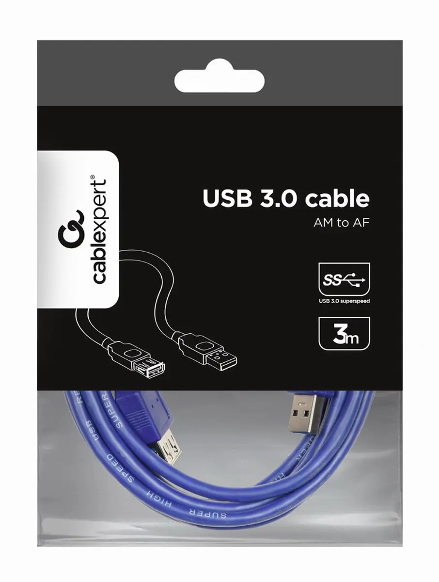 Cablexpert CCP-USB3-AMAF-10 USB3.0 Verlengkabel - 3m - Blauw