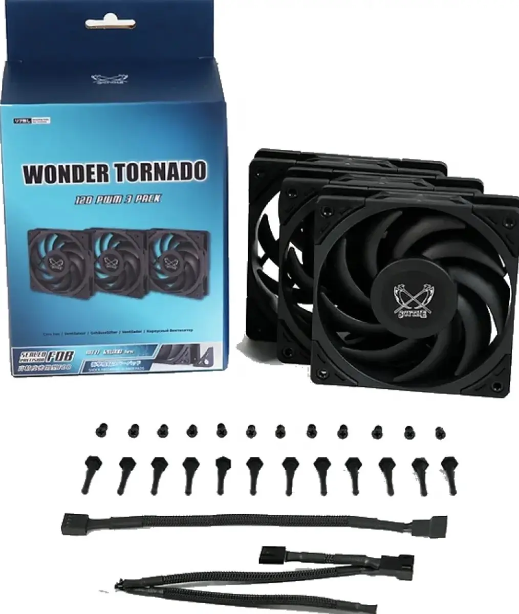 Scythe Wonder Tornado 120 Ventilator - 3 Stuks - 120mm - Zwart