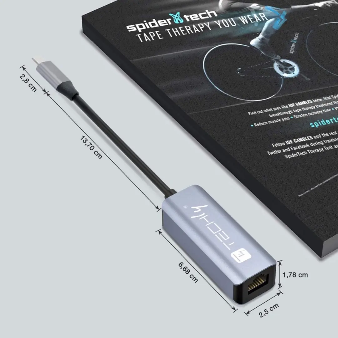 Techly IDATA USB-ETGIGA-CA Laptopdock - USB 3.2 Gen 1 - Zwart/Zilver