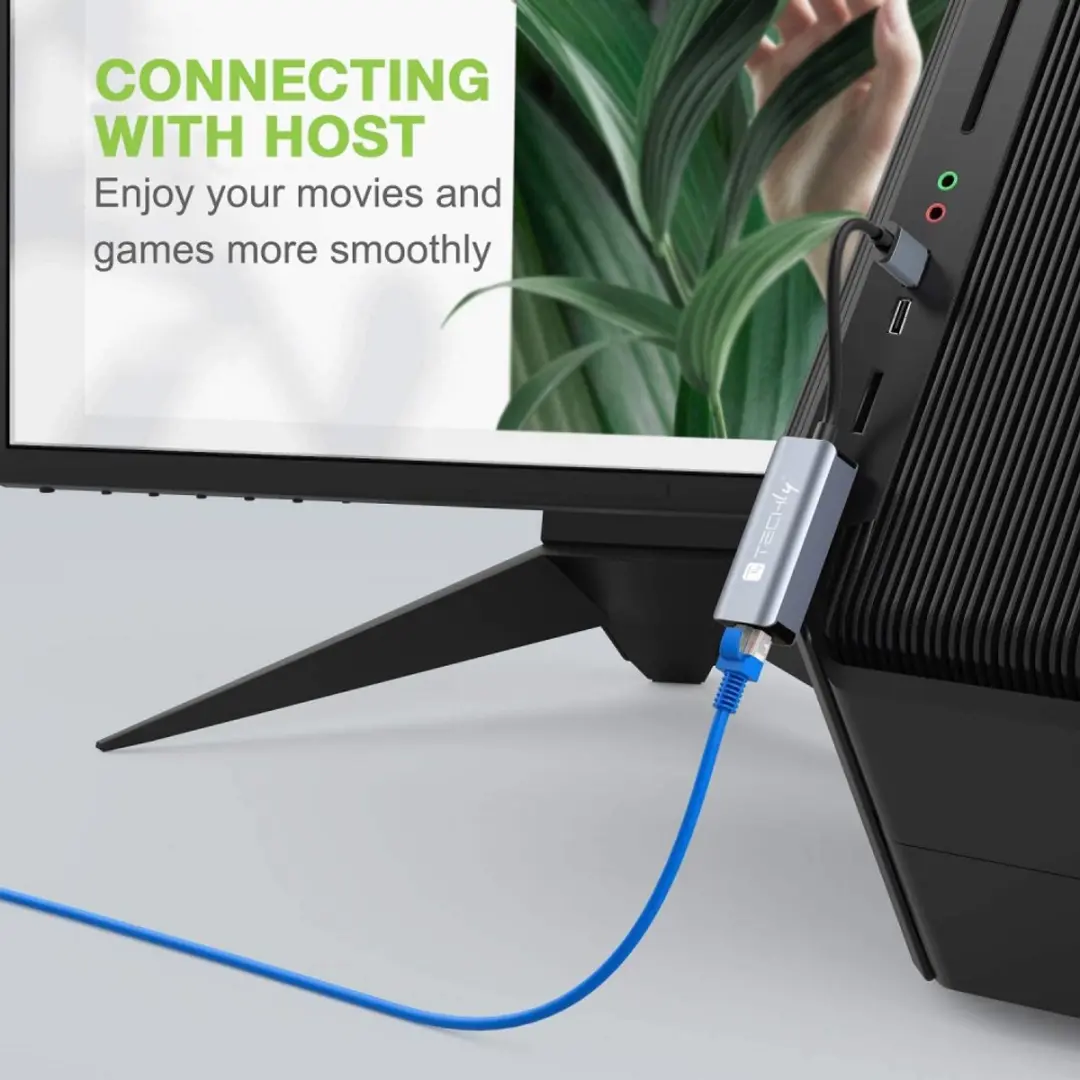 Techly IDATA USB-ETGIGA-CA Laptopdock - USB 3.2 Gen 1 - Zwart/Zilver