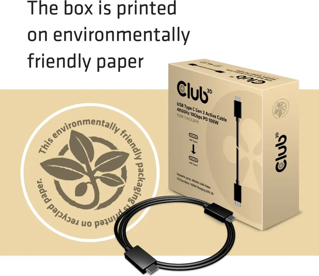 Club3D CAC-1522 USB-C Kabel 0,8m - Zwart