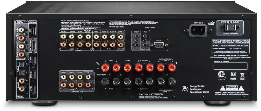 NAD T758 V3I Surround Sound Receiver - Zwart