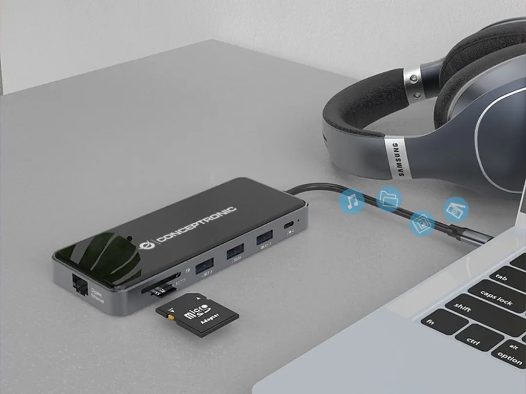 Conceptronic DONN15G USB Hub - 3x USB 2.0/3.0 Grijs - afbeelding 6 van 6