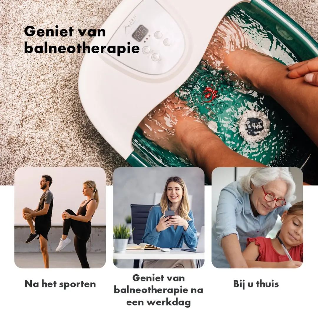 Nile ZEN Voetenbad - 4 Massagetherapieën Wit/Turkoois