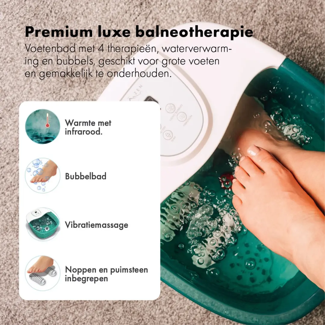 Nile ZEN Voetenbad - 4 Massagetherapieën Wit/Turkoois