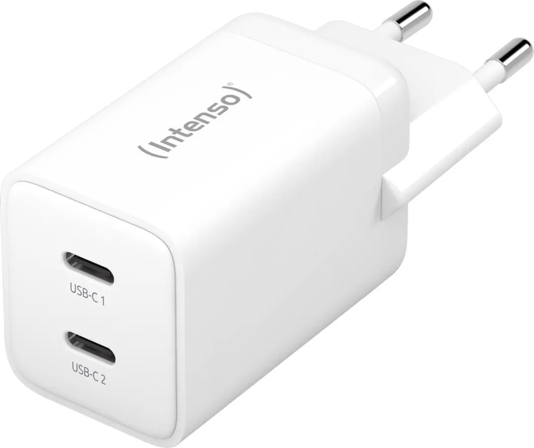 Intenso W40CC 40W USB-C GaN Adapter - 2x USB-C - Wit