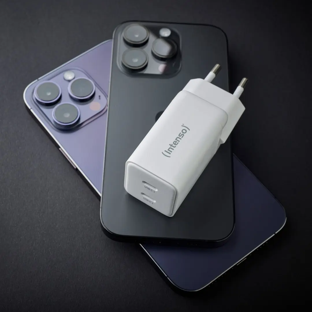 Intenso W40CC 40W USB-C GaN Adapter - 2x USB-C - Wit