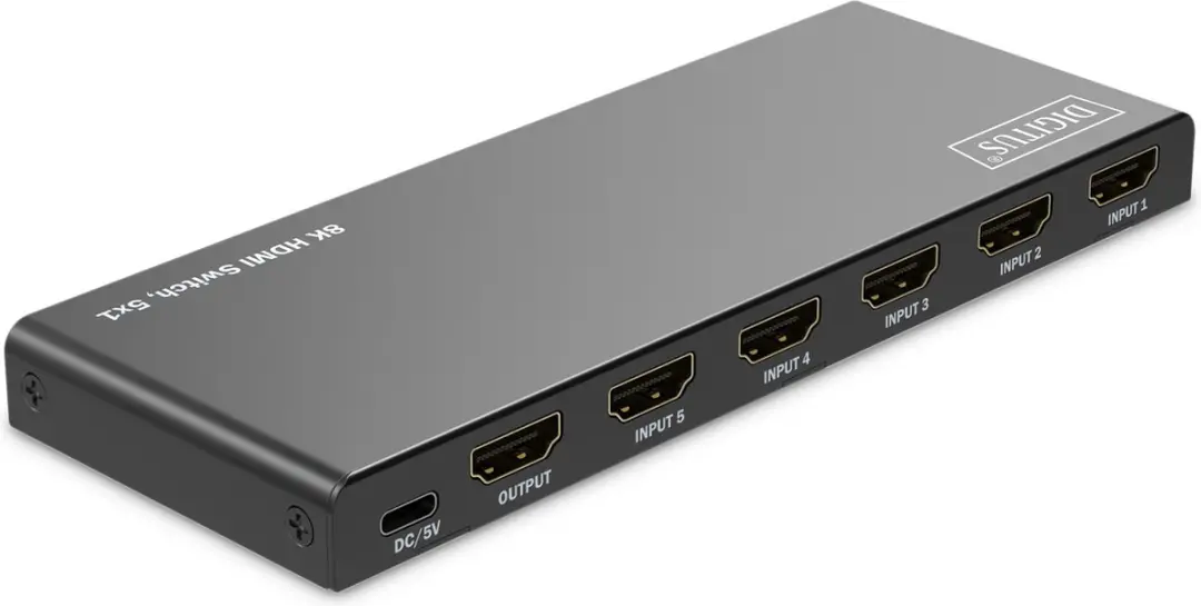 Digitus DS-55334 HDMI Switch 5 Input - 1 Output - Zwart