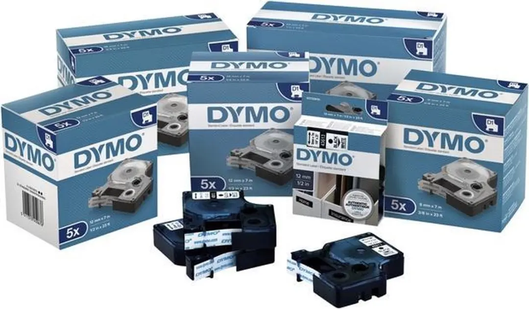 DYMO D1 S0720680 Zelfklevende Etiketten 9mm x 7m - Zwart/Wit - afbeelding 6 van 6