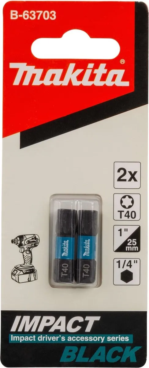 Makita Slagschroefbit T40x25mm X Impact Black B-63703